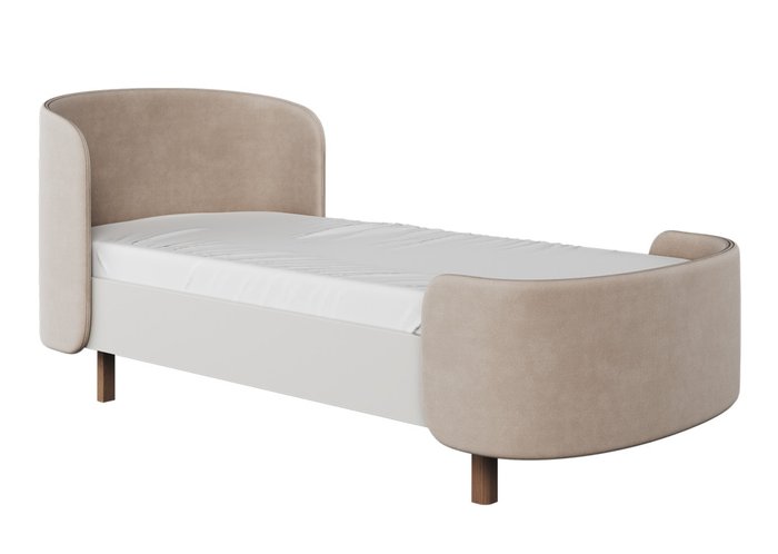Кровать подростковая Kidi Soft 80х180 бело-бежевого цвета