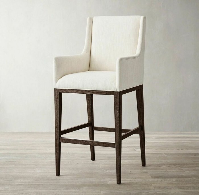 Барный стул с подлокотниками Сен-Морис молочного цвета - купить Барные стулья по цене 78900.0