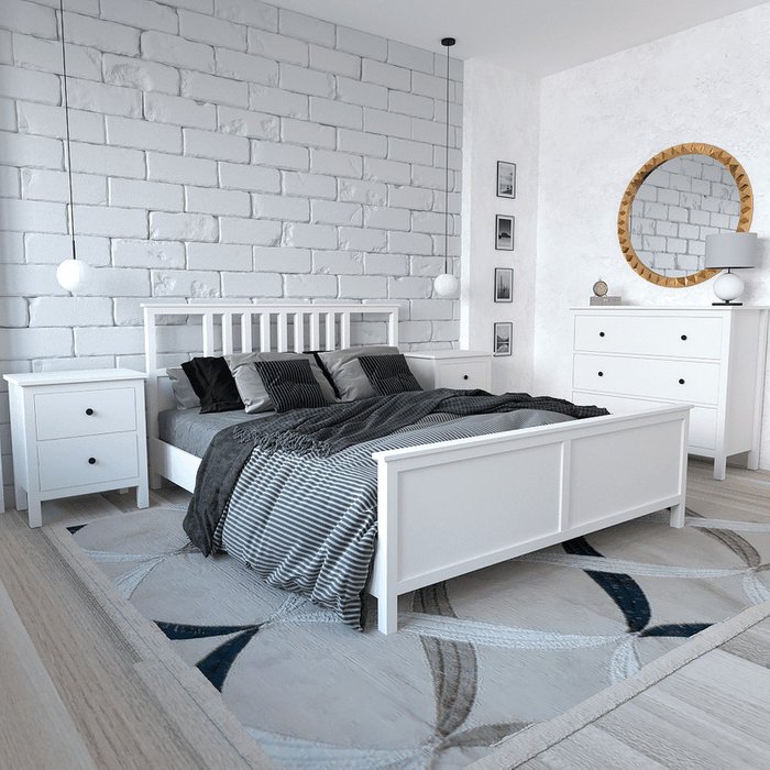 Кровать двухспальная 160х200 из массива сосны белого цвета - лучшие Кровати для спальни в INMYROOM