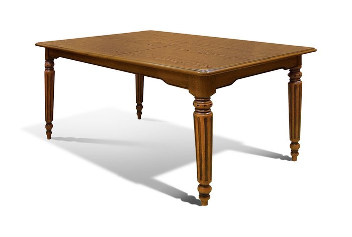 Раскладной обеденный стол Давиль цвета медовый дуб с золотой патиной