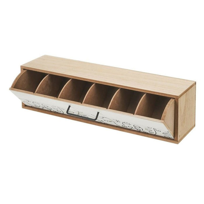 Шкатулка ONE LINE Белый Чёрный Натуральный Деревянный MDF 39 x 10 x 11 cm - лучшие Шкатулки в INMYROOM