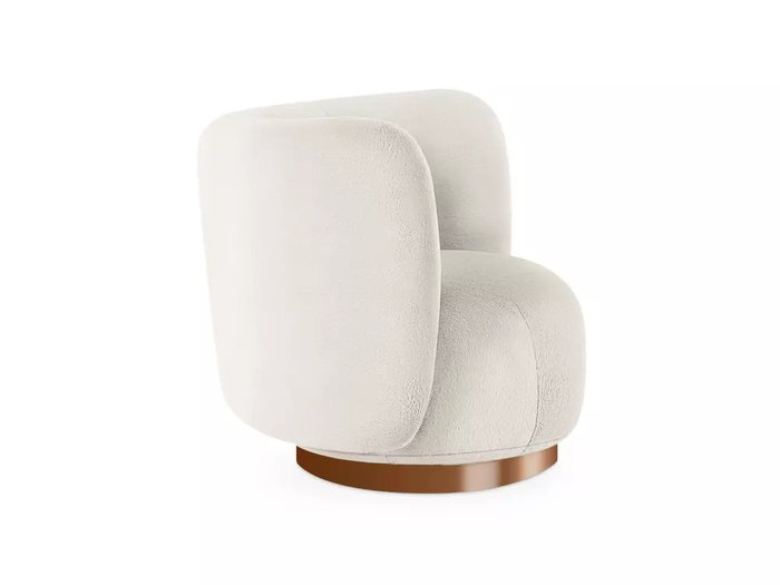 Кресло Lucca белого цвета с коричневым основанием  - лучшие Интерьерные кресла в INMYROOM