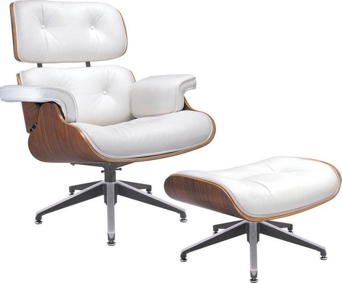 Кресло eames style lounge chair ottoman