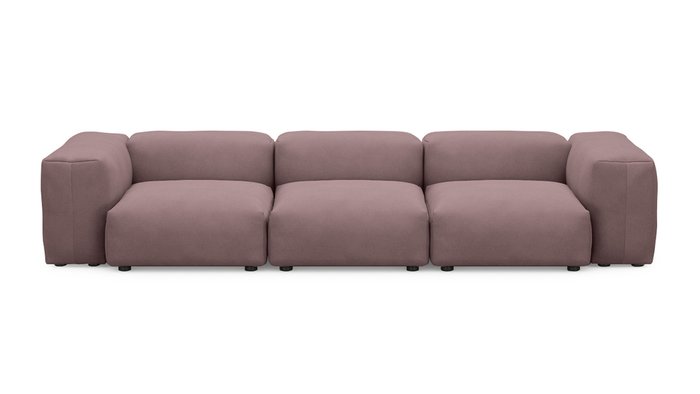 Прямой диван Фиджи трехсекционный темно-розового цвета