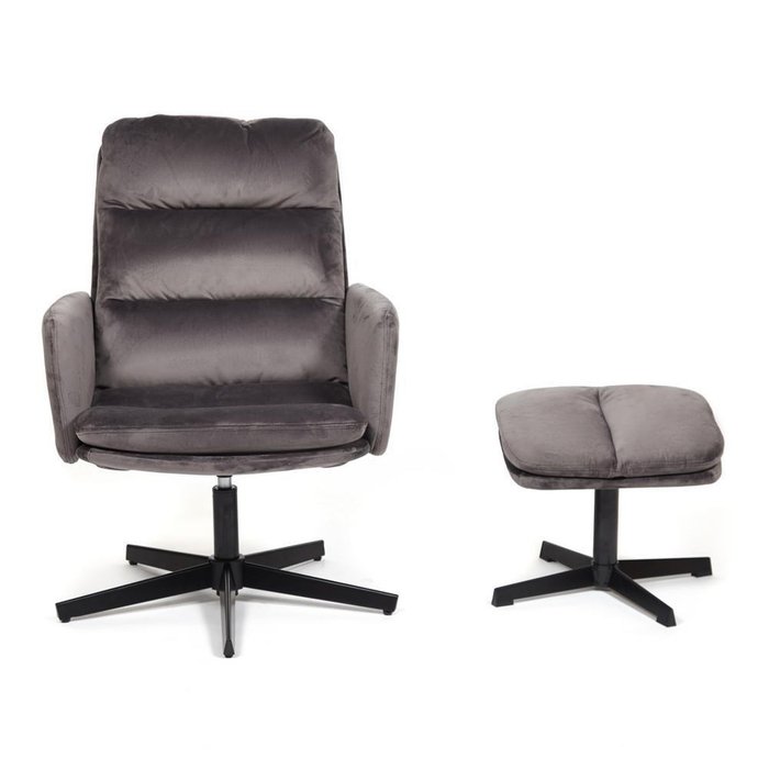 Кресло с банкеткой Alfred серого цвета - купить Интерьерные кресла по цене 17360.0