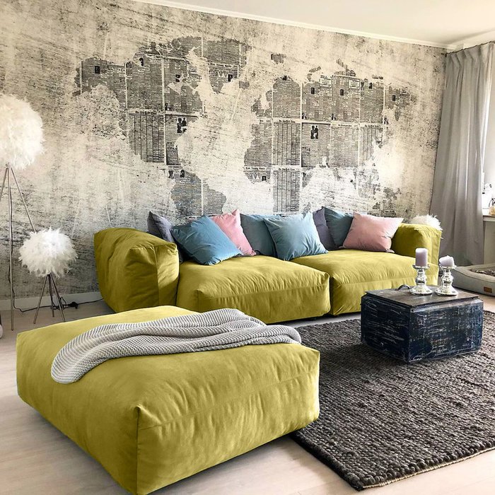 Угловой диван Фиджи горчично-зеленого цвета - лучшие Угловые диваны в INMYROOM