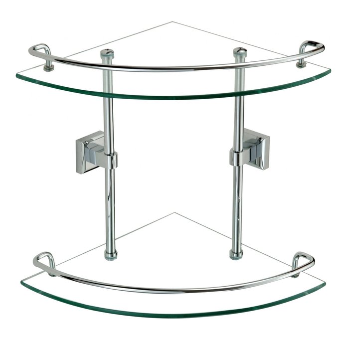 Полка угловая стеклянная Savol S-095322, хром Полка угловая стеклянная Savol S-095322, хром