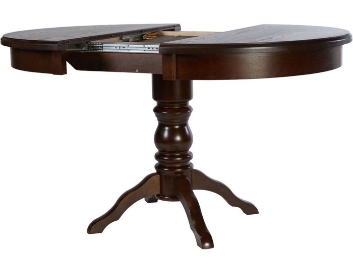 Раздвижной обеденный стол Прометей темно-коричневого цвета - лучшие Обеденные столы в INMYROOM