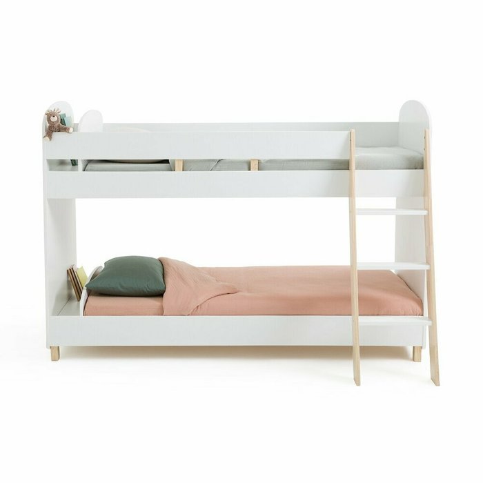 Кровать двухъярусная с кроватными основаниями Pietro 90x190 белого цвета