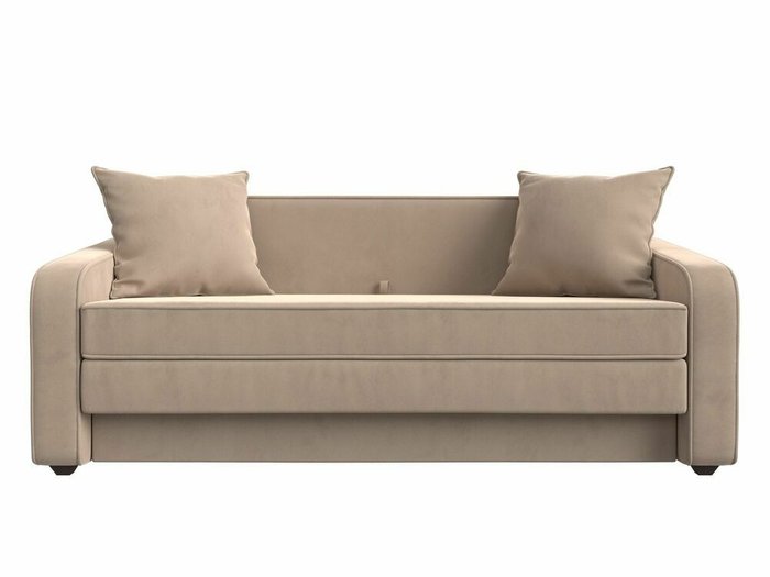 Диван-кровать Лига 013 бежевого цвета (велюр) - купить Прямые диваны по цене 30999.0