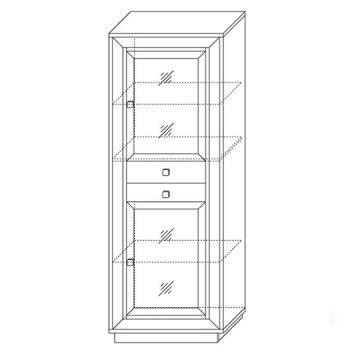 Шкаф-витрина Прато с ящиками и дверцами - лучшие Шкафы витринные в INMYROOM