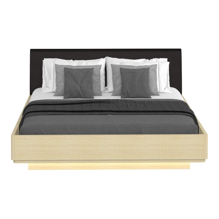 Кровать Элеонора 160х200 с изголовьем черного цвета и подъемным механизмом