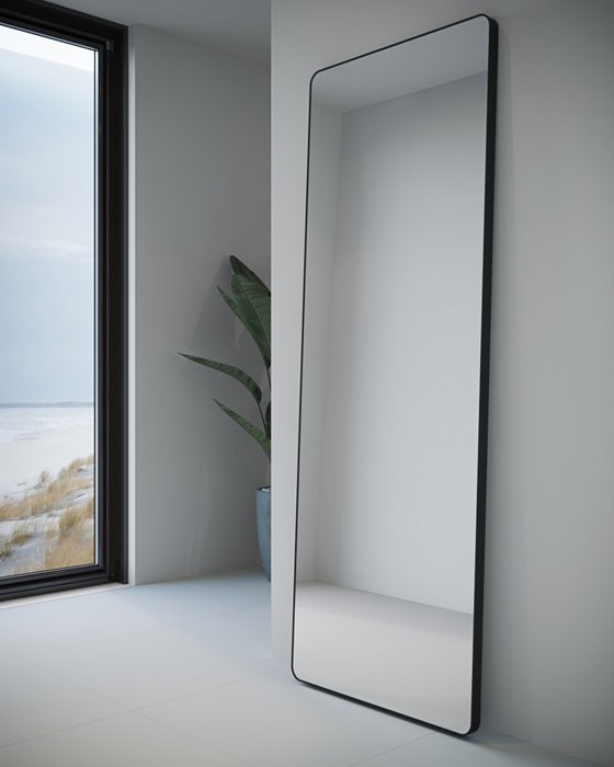 Зеркало настенное прямоугольное из стали серого цвета - купить Настенные зеркала по цене 52500.0