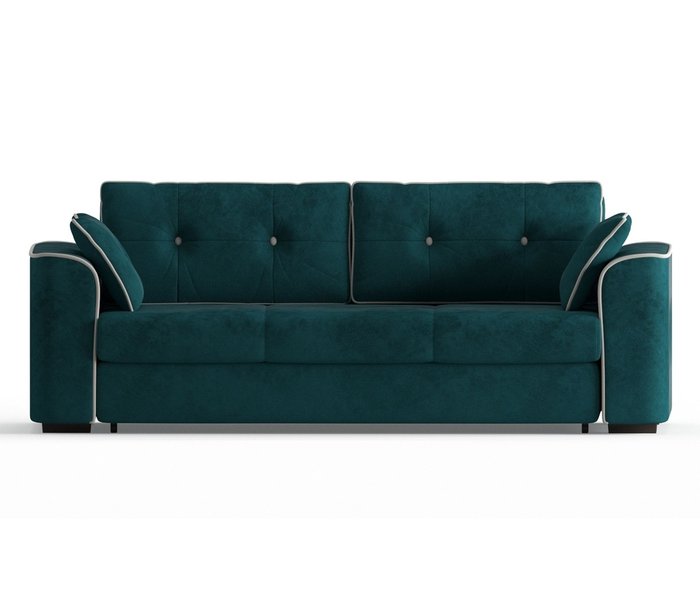 Диван-кровать Нордленд в обивке из велюра темно-зеленого цвета - купить Прямые диваны по цене 36790.0