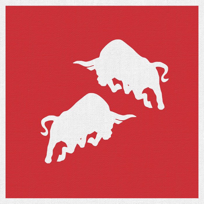 Репродукция картины на холсте Красная книга быки 