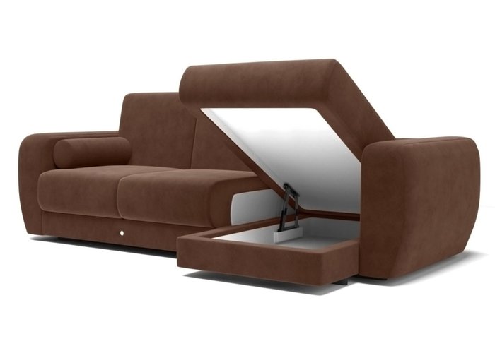 Угловой диван-кровать коричневого цвета - купить Угловые диваны по цене 253000.0