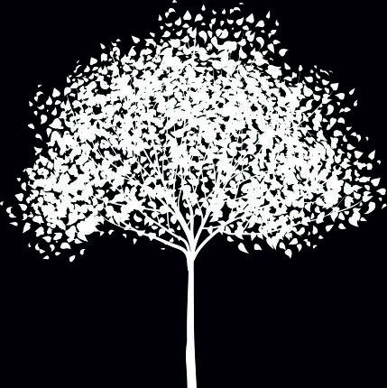 Декоративная картина "Черно-белые деревья" - лучшие Принты в INMYROOM