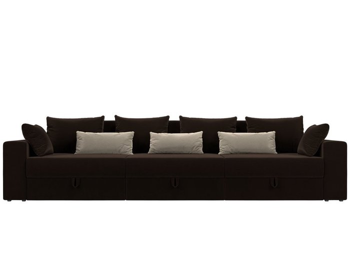 Прямой диван-кровать Мэдисон Long коричнево-бежевого цвета - купить Прямые диваны по цене 49990.0