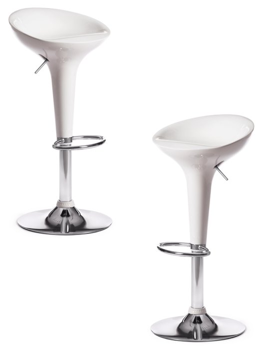 Комплект из двух барных стульев Nail белого цвета