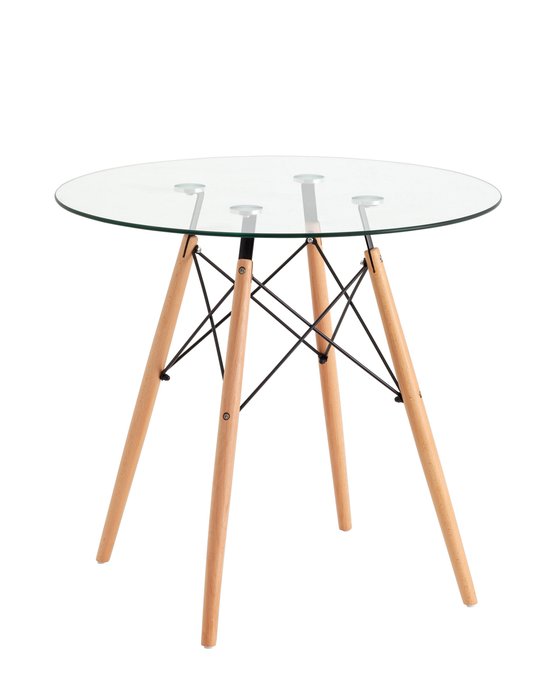 Обеденный стол Dsw Eames прозрачно-бежевого цвета