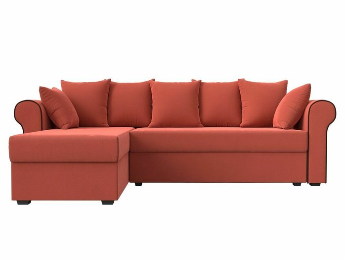 Угловой диван-кровать Рейн кораллового цвета левый угол - купить Угловые диваны по цене 33999.0