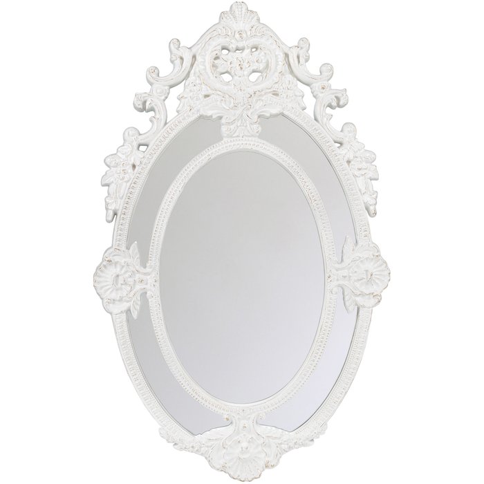 Настенное зеркало Валенсия белого цвета