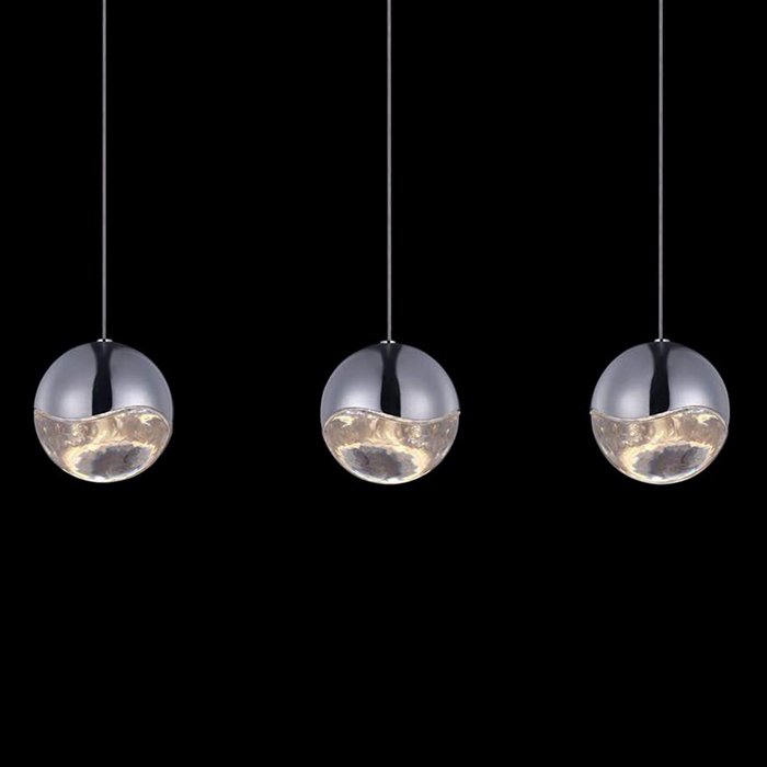 Подвесной светильник из металла и прозрачного стекла - купить Подвесные люстры по цене 22100.0