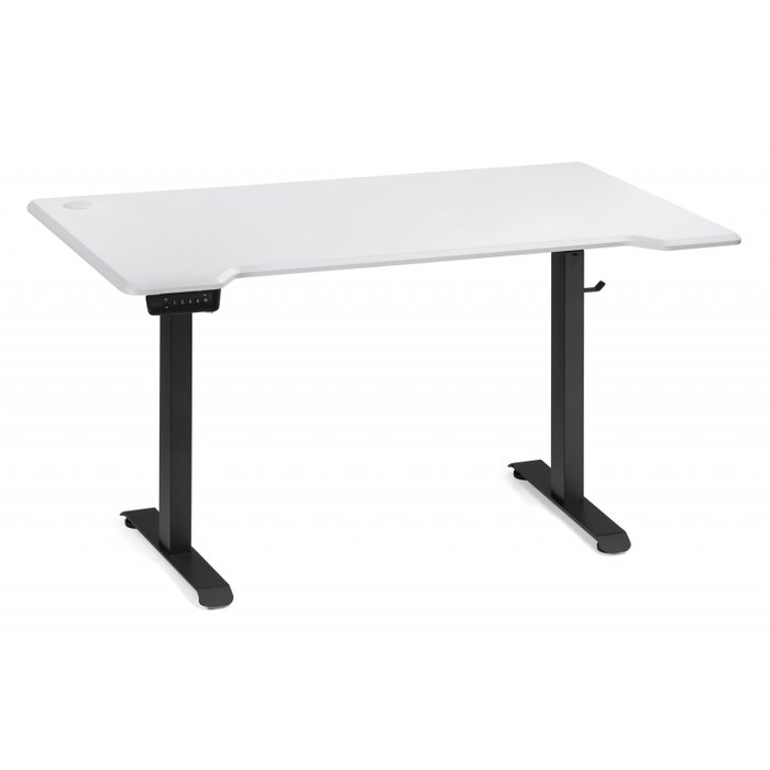 Письменный стол Маркос 140 бело-черного цвета с подъемным механизмом 