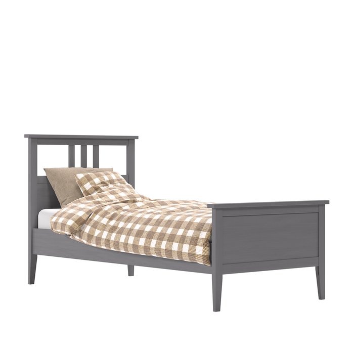 Кровать Мира 90х200 серого цвета с основанием