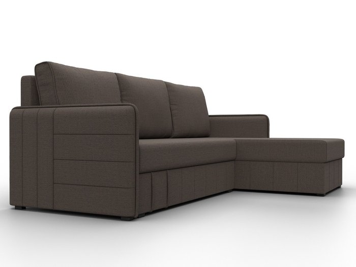 Угловой диван-кровать Слим темно-коричневого цвета правый угол - лучшие Угловые диваны в INMYROOM Угловой диван-кровать Слим темно-коричневого цвета правый угол - лучшие Угловые диваны в INMYROOM