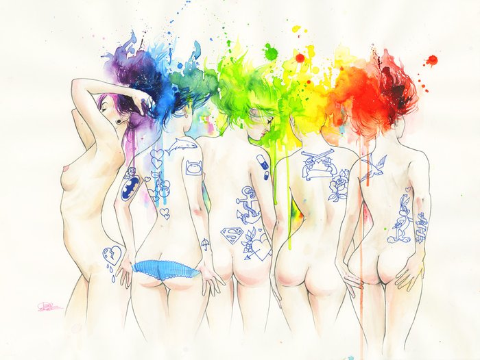 Принт "Rainbow Hair" by Lora Zombie