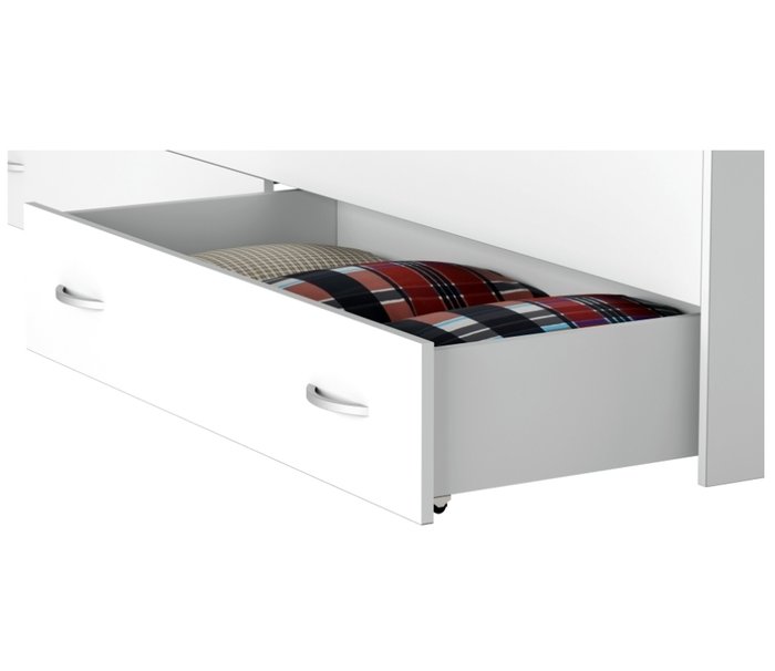 Кровать Уника 90х200 белого цвета с матрасом - лучшие Одноярусные кроватки в INMYROOM
