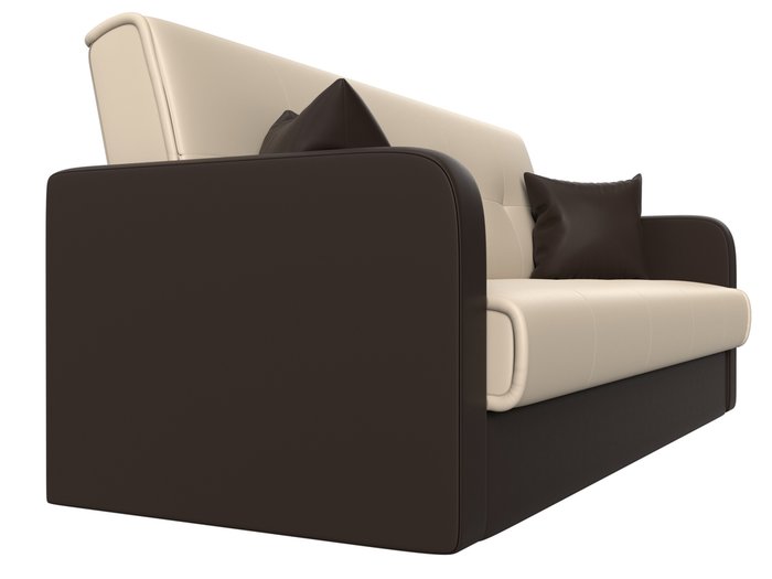 Диван-кровать Надежда бежево-коричневого цвета (экокожа) - лучшие Прямые диваны в INMYROOM