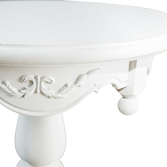 Столик кофейный круглый с обечайкой белого цвета - лучшие Обеденные столы в INMYROOM