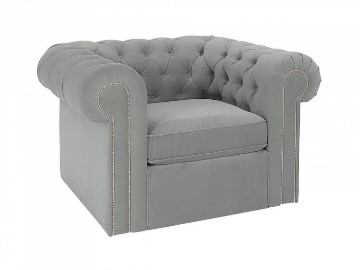 Кресло Chesterfield серого цвета  - купить Интерьерные кресла по цене 47005.0