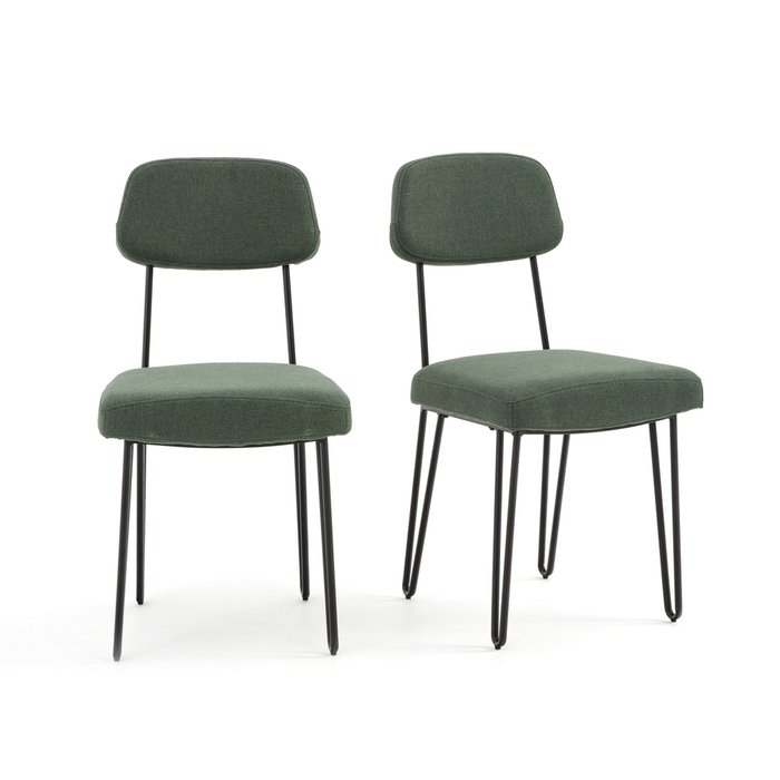 Комплект из двух винтажных стульев Koper зеленого цвета