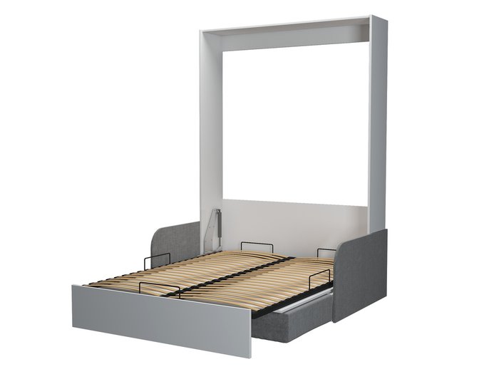 Шкаф-кровать Studio Sofa 140х200 бело-серого цвета - купить Кровати для спальни по цене 79990.0 Шкаф-кровать Studio Sofa 140х200 бело-серого цвета - купить Кровати для спальни по цене 79990.0