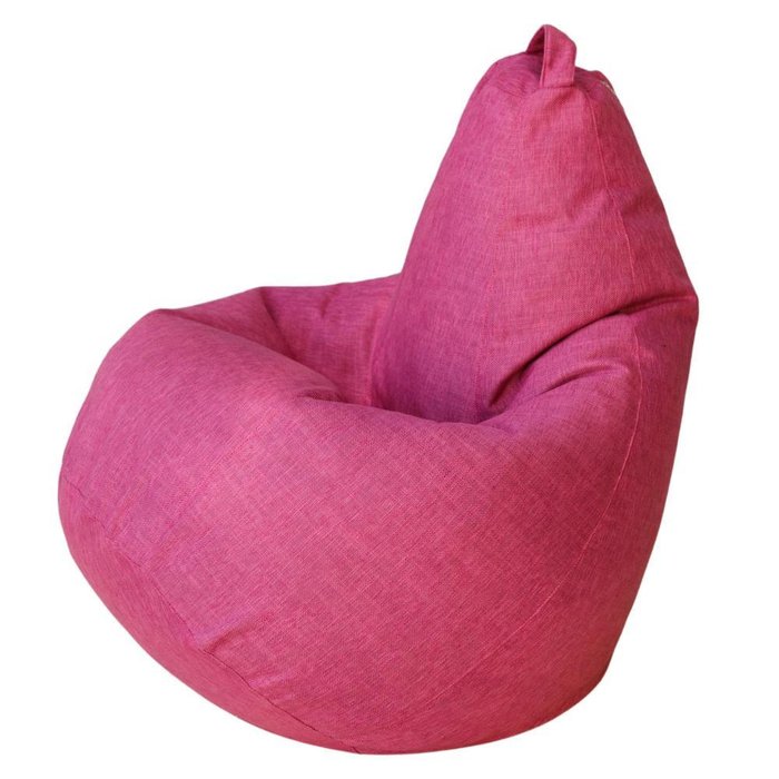 Кресло-мешок Груша L в обивке из рогожки розового цвета