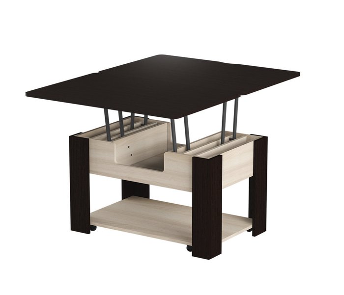 Журнальный стол-трансформер Стэп бежево-коричневого цвета - купить Журнальные столики по цене 12495.0