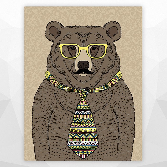 КАРТИНА 'HIPSTER BEAR' КАРТИНА 'HIPSTER BEAR'