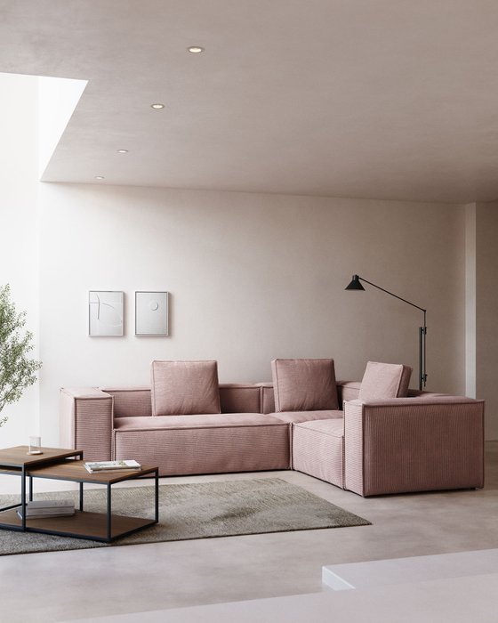 Угловой диван Blok 290х230 розового цвета - купить Угловые диваны по цене 517990.0