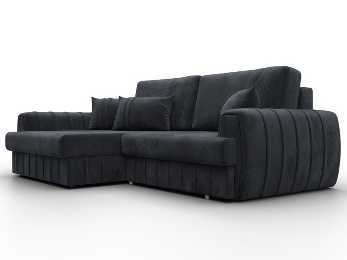 Угловой диван-кровать Лига-057 темно-серого цвета левый - лучшие Угловые диваны в INMYROOM Угловой диван-кровать Лига-057 темно-серого цвета левый - лучшие Угловые диваны в INMYROOM