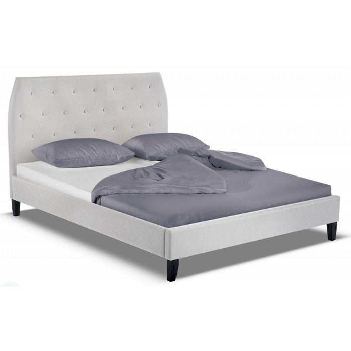 Кровать двуспальная Pamela 160х200 светло-серого цвета