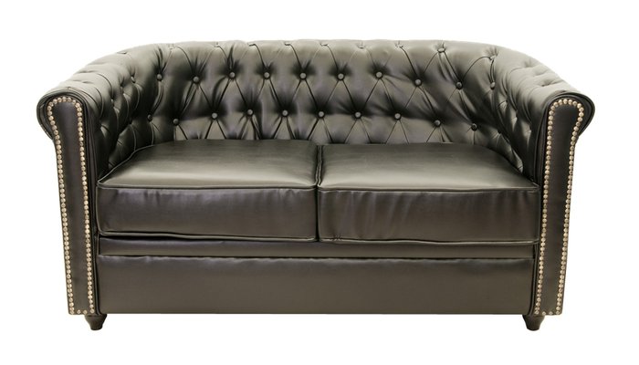 Кожаный диван Karo черного цвета