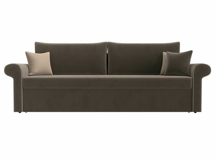 Прямой диван-кровать Милфорд коричневого цвета - купить Прямые диваны по цене 44990.0