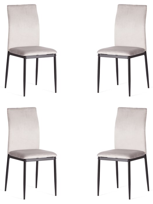 Комплект из четырех стульев Capri светло-серого цвета
