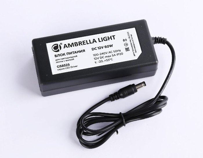 Блок питания Ambrella Light LED Driver 12V 60Вт AC100-240 5A IP20 GS8525 - лучшие Блоки питания (трансформаторы) для светодиодных лент в INMYROOM Блок питания Ambrella Light LED Driver 12V 60Вт AC100-240 5A IP20 GS8525 - лучшие Блоки питания (трансформаторы) для светодиодных лент в INMYROOM