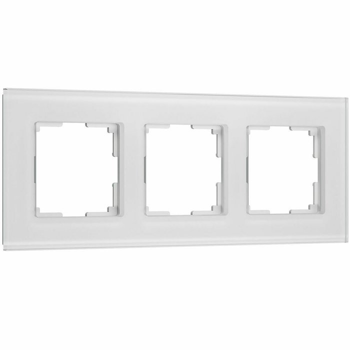 Рамка из стекла на 3 поста Senso белый soft-touch W0033101 Рамка из стекла на 3 поста Senso белый soft-touch W0033101