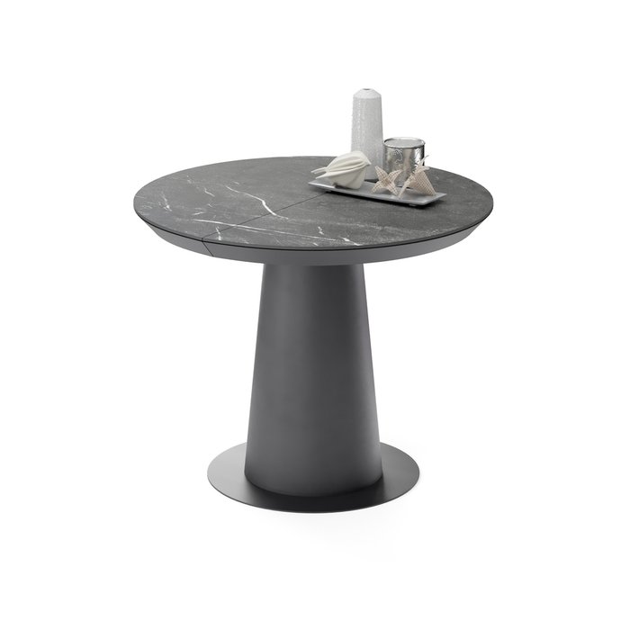 Раздвижной обеденный стол Зир S со столешницей цвета черный мрамор - лучшие Обеденные столы в INMYROOM