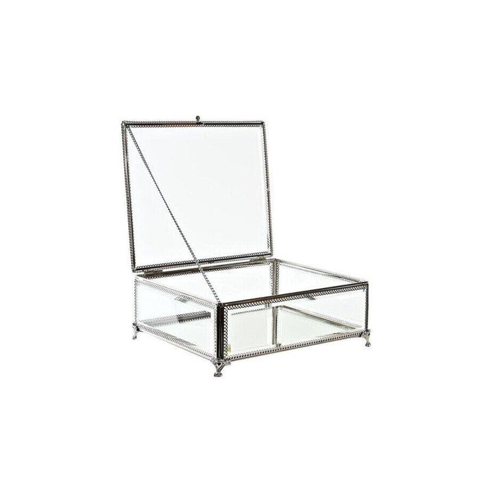 Шкатулки Шкатулка DKD Home Decor Прозрачный Серебристый Металл Стеклянный 25 x 21 x 10 cm - лучшие Шкатулки в INMYROOM